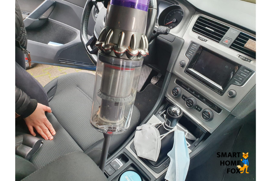 Vacuuming in the car